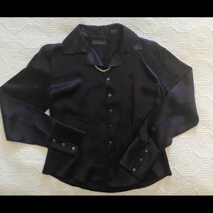❤️Banana Republic Revere Collar Purple Silk Blouse